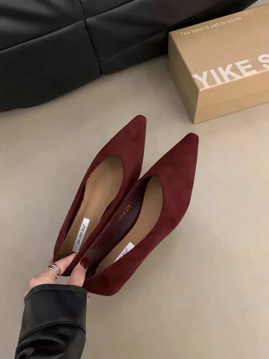 Women's Fashion Flat Shoes 35-39 Pointed Toe Shallow Mouth One Foot Stirrup Single Shoes Comfortable Soft Bottom Women's Shoes