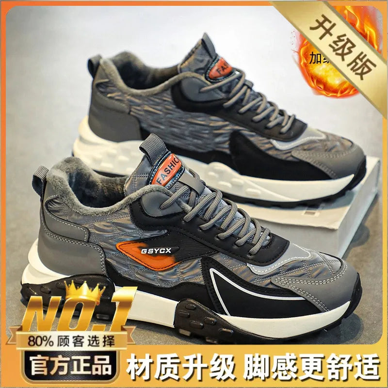 New Sneakers Shoes for Men Luxury Platform Male Sneakers High Quality Casual Running Shoes Winter Plus Size Cotton Man Shoes