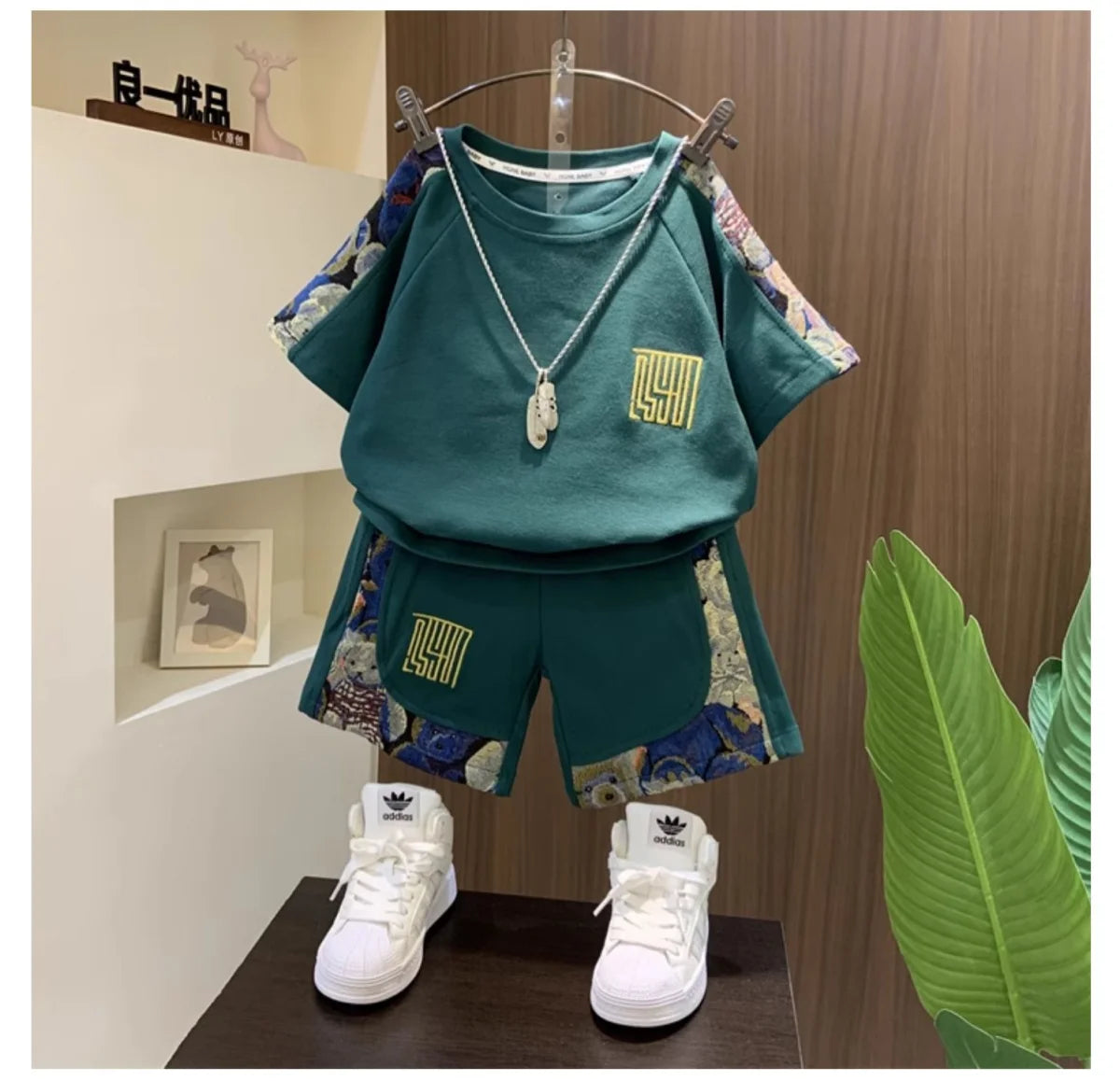 Children's Summer Set 2025 New Boys' Baby Cool Handsome Short sleeved T-shirt Shorts Two piece Set
