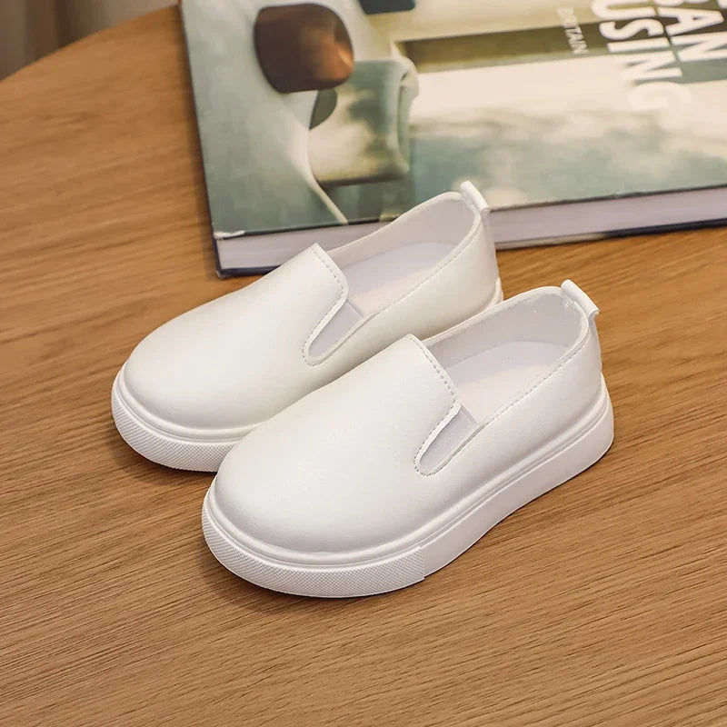 Classic Girls Pure White School Sneakers Versatile Fashion Simple Kids Causal Boys Tennis Shoes Non-slip Children's Sports Shoes