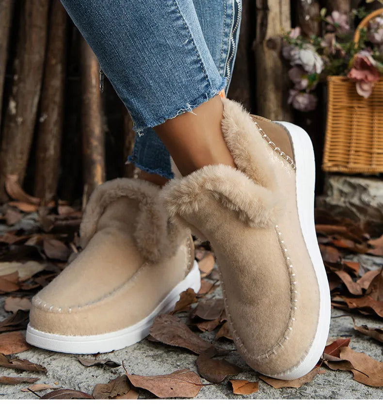 Boots 2025 Winter Shoes For Woman Fur Botas Mujer Casual Women's Ankle Boots Winter Footwear Female Rubber Snow Boots For Women