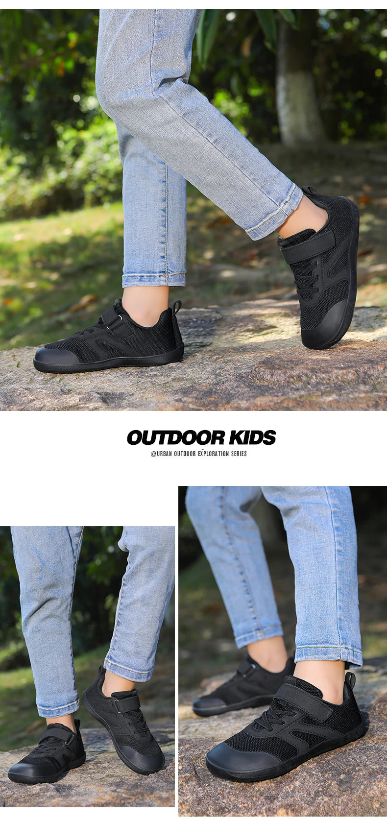 Kid Wide Width Barefoot Shoes | Boys/Girls Minimalist Elastic Opening Sneakers| Flexible- Zero Drop Sole Outdoor Children Shoes