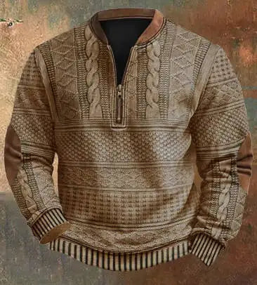 Hoodie Men's Half Zipper Sweatershirt 2024 Autumn/Winter New Thick Warm High Collar Men Jacket Coat Euro Size S-5XL D0259