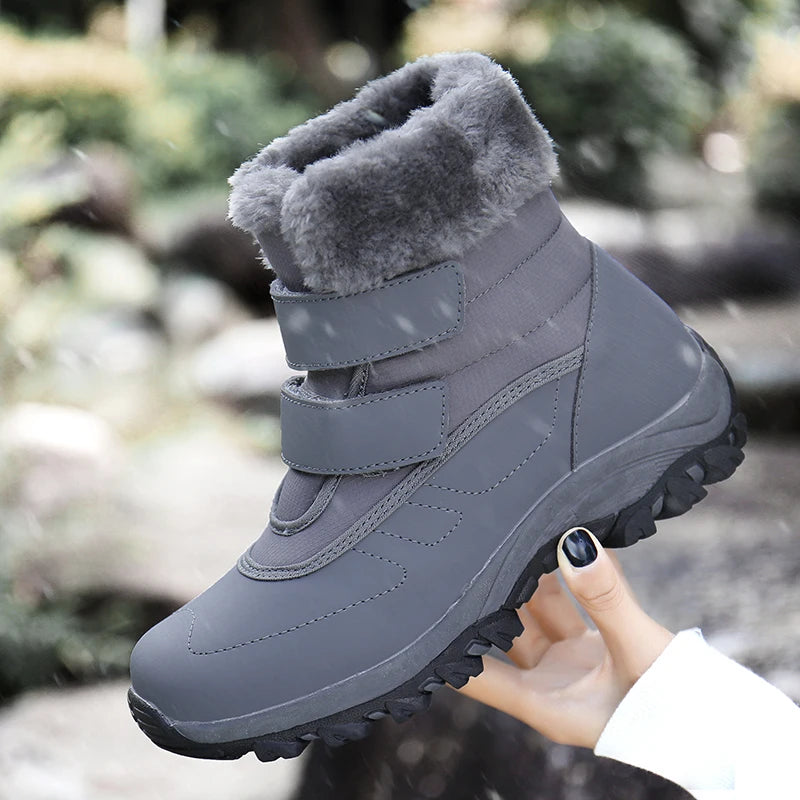 Boots for Women Platform Outdoor Snow Boots Non-slip Winter Walking Shoes Fur Warm Ankle Boots Wedge Waterproof Thigh High Boots