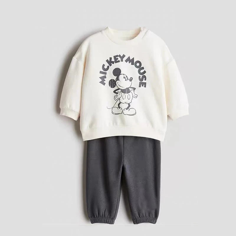 2pcs Cute Hoodie +Sweatpants Autumn Clothing New Design Long-sleeved Tracksuits Cartoon Round Neck Tops Loose Trousers Suit