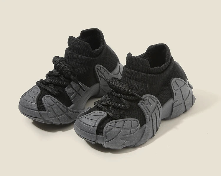 Kid Shoes Sneakers Fashion Knit Luxury Designer High Top Children Shoes Comfortable Casual Running Sports Tennis Shoes Boy Girls