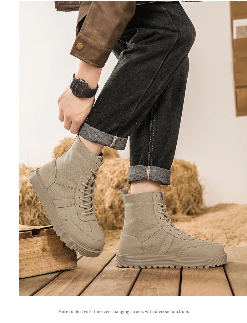 Boots Winter Mens Shoes Casual Cowboy Tactical Motorcycle Chelsea Ankle Work Leather Outdoor Designer Luxury Hiking