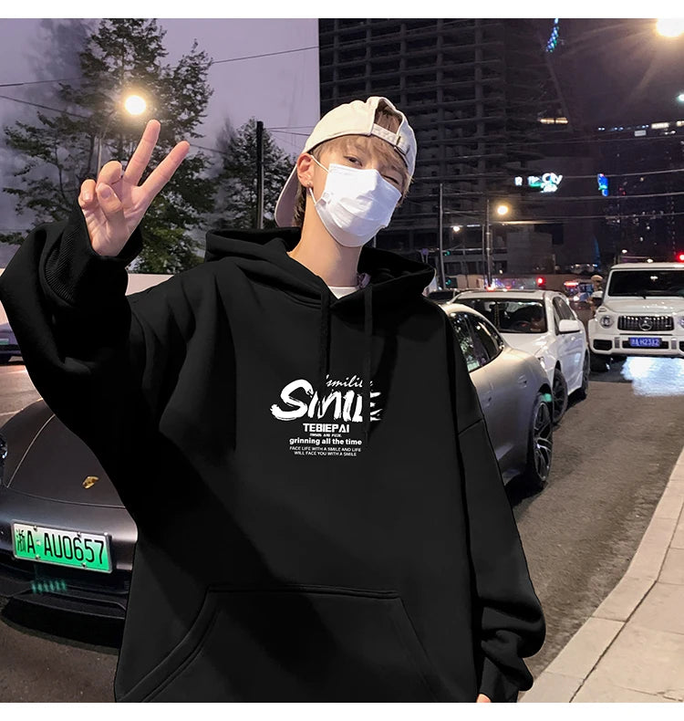 2025 New Men's Fashion Brand Hooded Sweatshirt for Spring and Autumn, Hoodie with Hong Kong Style, Loose Outerwear