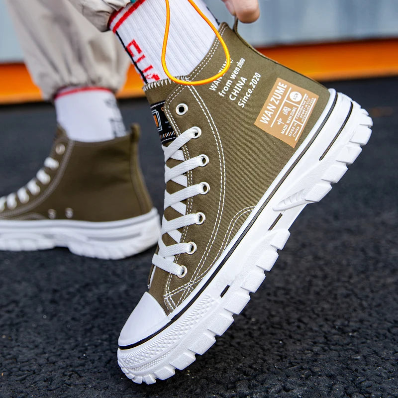 Classic Vulcanized Casual Canvas Platform Shoes Women Men High Top Sneakers  Fashion Breathable Comfortable Sport Korean