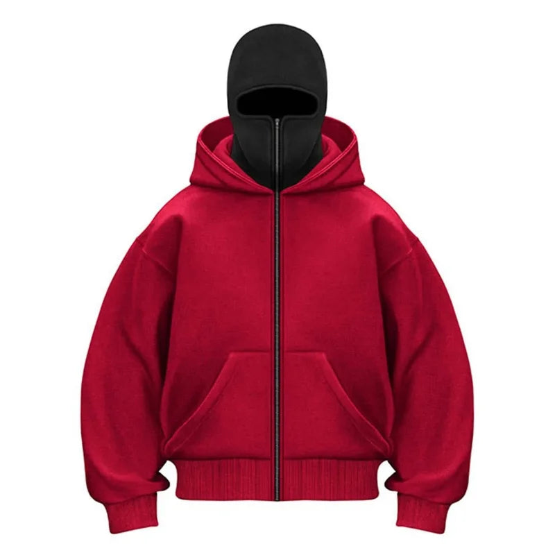 hooded face mask zipper design sports jacket hood women's zipper hooded sweatshirt warm casual jacket sports shirt outdoor coat
