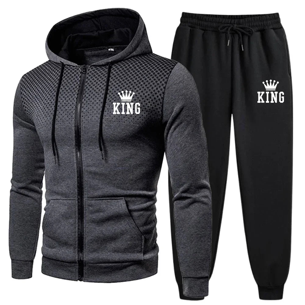 Hoodies Daily Autumn Winter Fashion Casual Quality Hot Sals Men's Tracksuit Jogging Zip Up Sweatshirs Men Sports Coat Sweatpants