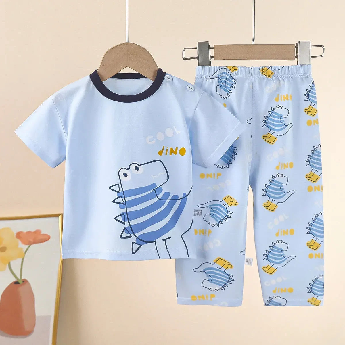 Children's Sets Cotton Kids Clothes short Sleeve Home  Sleepwear Children's Clothing Boy Girl Spring and summer Tops Pants Suits