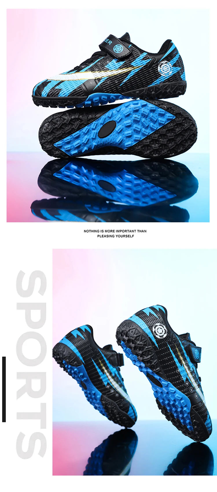 Kids Soccer Shoes TF School Football Boots Boys Girls Cleats Grass Sneakers Child Outdoor Athletic Training Sports Footwear28-39