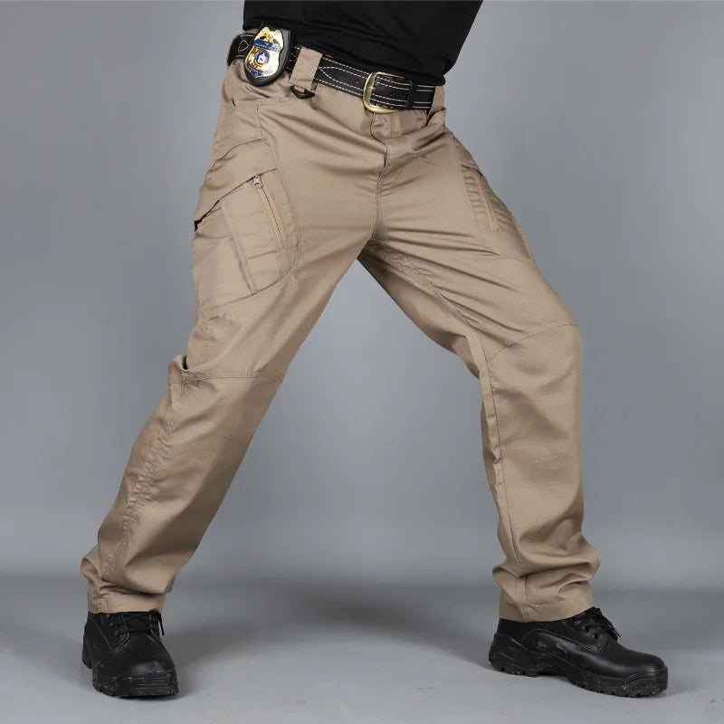 Men  Tactical Pants Waterproof Cargo Pants Men Breathable Outdoors Solid Color Combat Long Trousers Work Joggers S-6XL