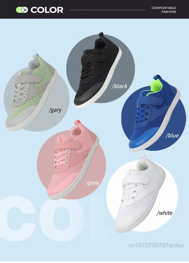 New Boys Girls Sneakers Kids Wide Barefoot Shoes  Naturally Splay Shoes Toddler Little Big Kid