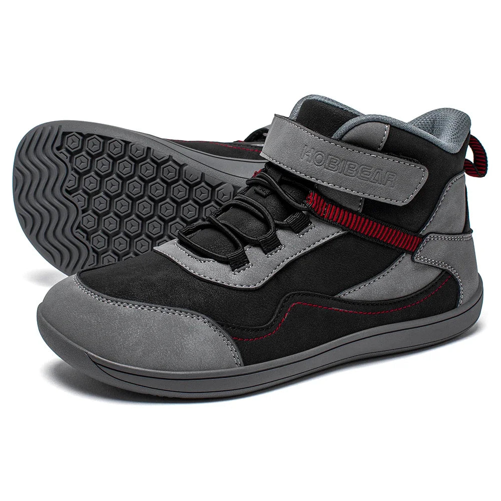 2025 Kids Mid-Barefoot Shoes Big/Kid Wide Toe Box Zero Drop Artificial Leather Hook-Loop Outdoor Boots  kids shoes