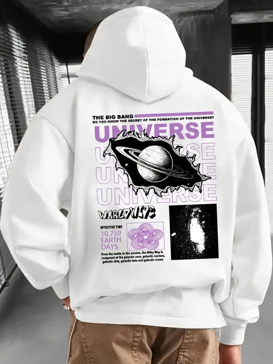 The new men's hoodie for the autumn of 2025 features street casual fashion hip-hop simplicity and 3D planet print
