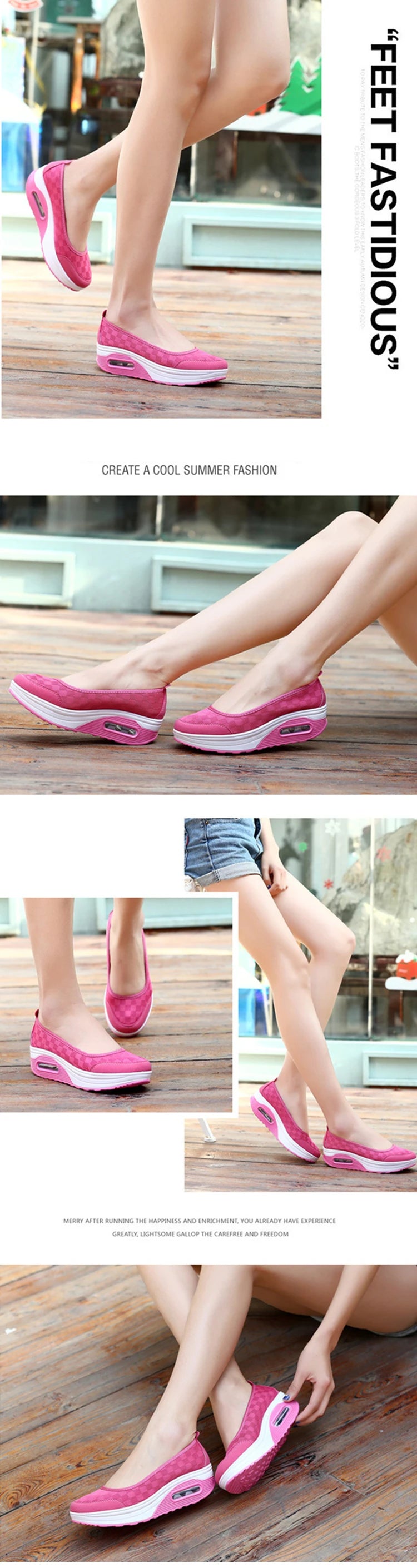 Women Shoes Comfortable Heels Vulcanized Shoes For Platform Shoes Casual Slip On Spring Autumn shoes for women