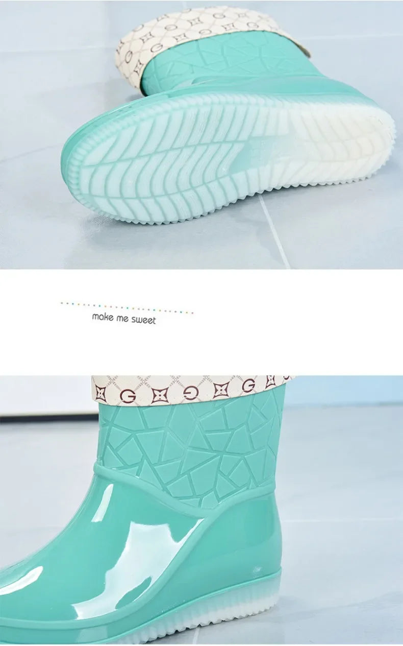 Botas Mujer 2023 Fashionable Women's Boots Outdoor Women's Rain Shoes New Anti-Slip Wear-Resistant Women's Waterproof Shoes