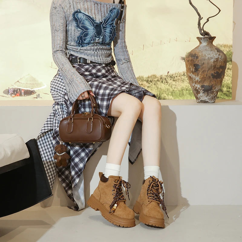 Thick-soled boots, Mallard work boots, versatile casual stylish ankle boots, MD-3