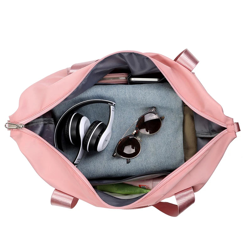 Extendable Women's Large Capacity Storage Luggage Handbag Leisure Travel Duffle Bag Waterproof Nylon Sports and Fitness Handbag