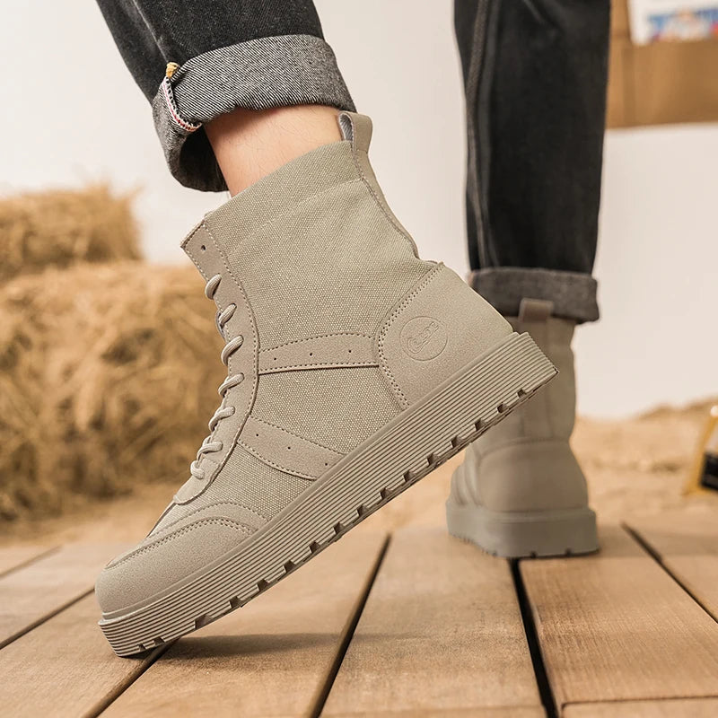 Boots Winter Mens Shoes Casual Cowboy Tactical Motorcycle Chelsea Ankle Work Leather Outdoor Designer Luxury Hiking