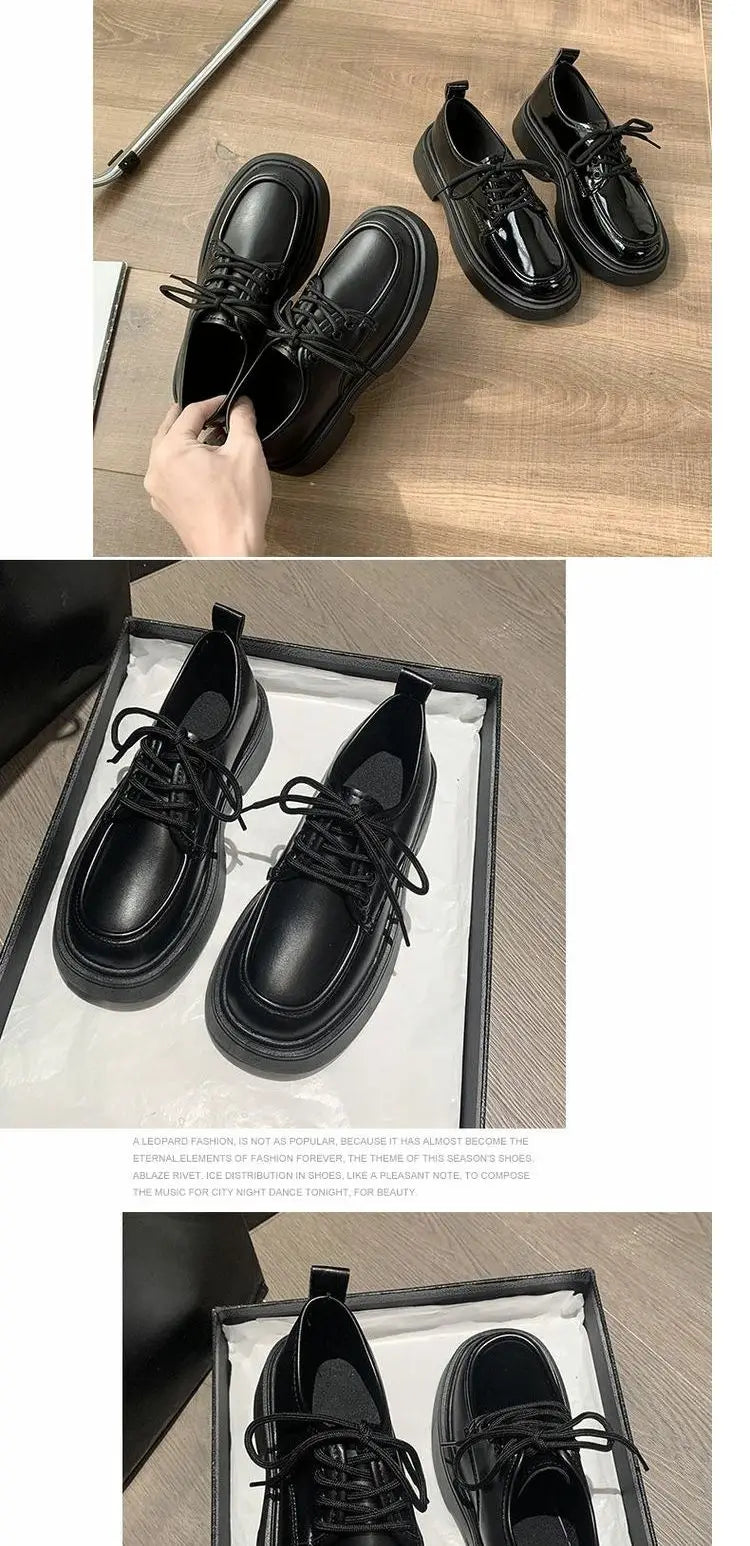 Women's Shoes Platform Round Toe British Style All-Match Oxfords Casual Female Sneakers Shallow Mouth Flats Autumn Loafers With