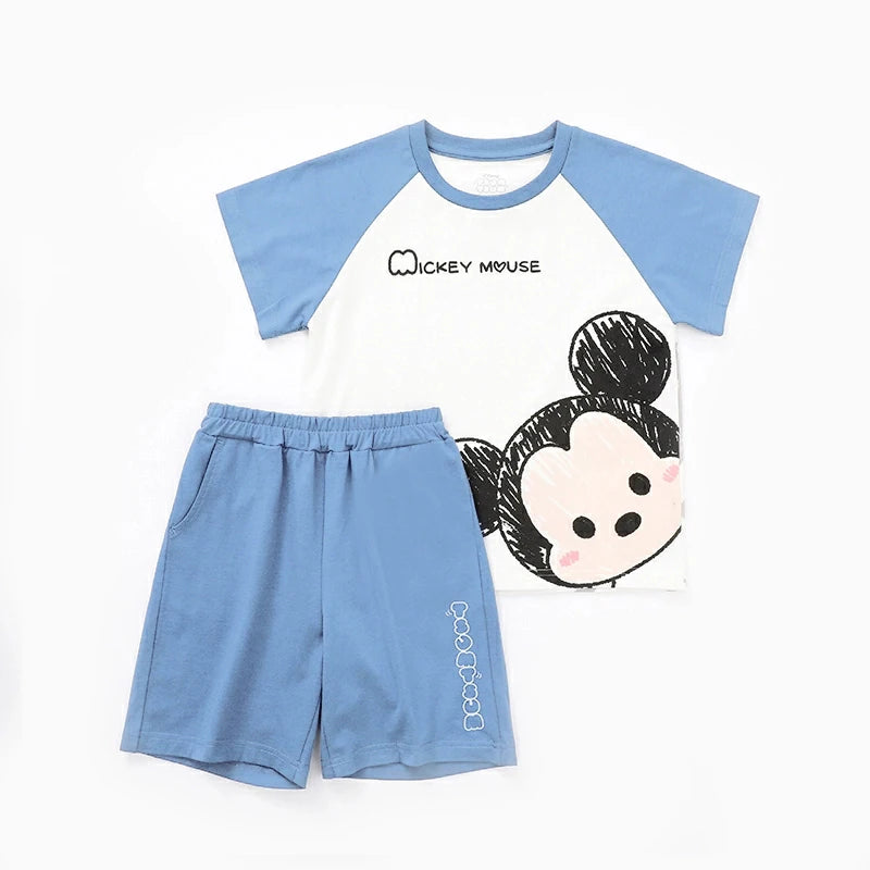 Brand Designer Cartoon Clothing Mickey Mouse Baby Boy Summer Clothes T-shirt+shorts Baby Girl Casual Clothing Sets