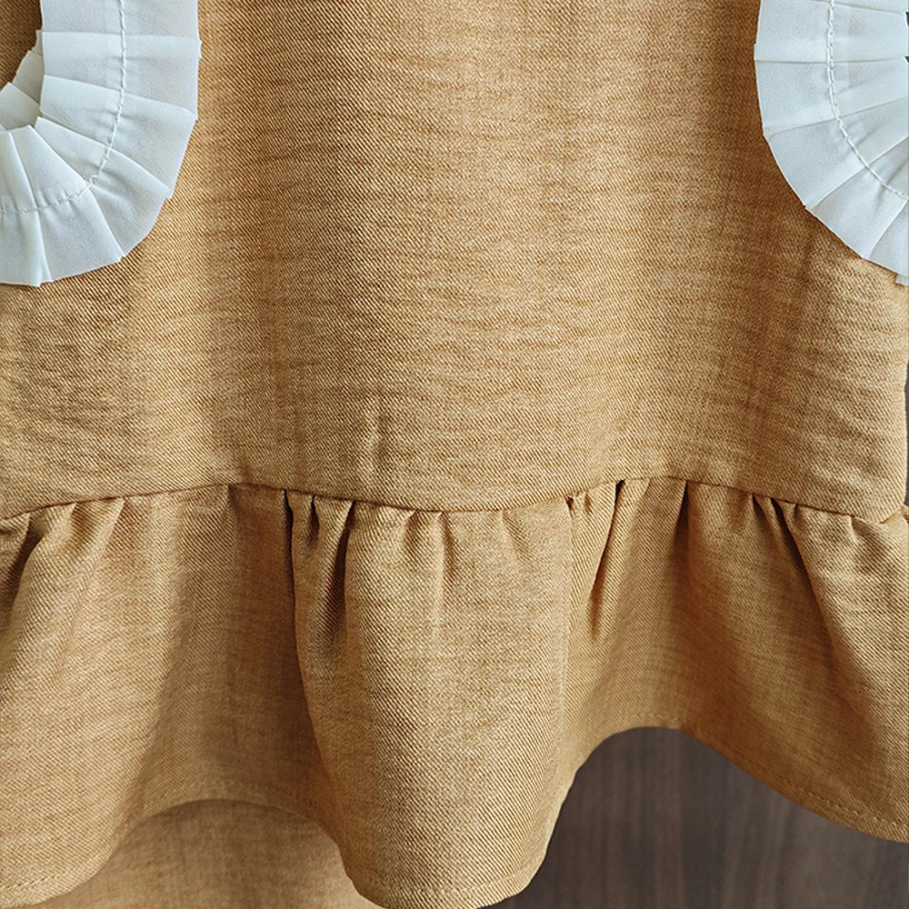 Bear Leader Korean Version Kids Clothes Girls Blue Imitation Denim Suit Summer New Sleeveless Top+Wide Leg Pants Two-piece Set