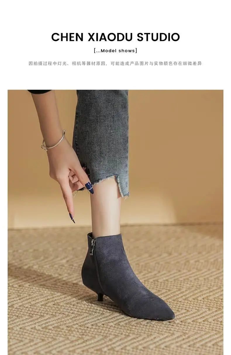 Super High Heel Boots High Heel Shoes Thick Heel Short Boots Autumn Winter 2025New Waterproof Platform Single Boot Women Boots