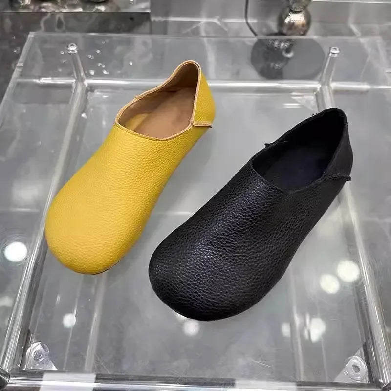 2025 New Women's Single Shoes Summer New Round Head Shallow Mouth Casual Comfortable Soft Sole Wear-resistant Shoes