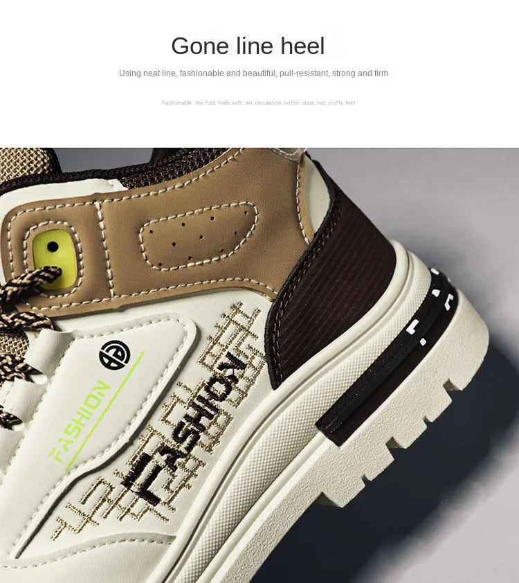 Men's Casual Boots Stylish Thick-soled Non-slip Hiking Boots Breathable High-top Sneakers Ankle Boots for Men Bottes Pour Hommes