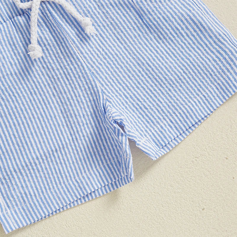 2Pcs Baby Boy Easter Outfits Short Sleeve Truck Embroidery T-Shirt Shorts Set Toddler Clothes