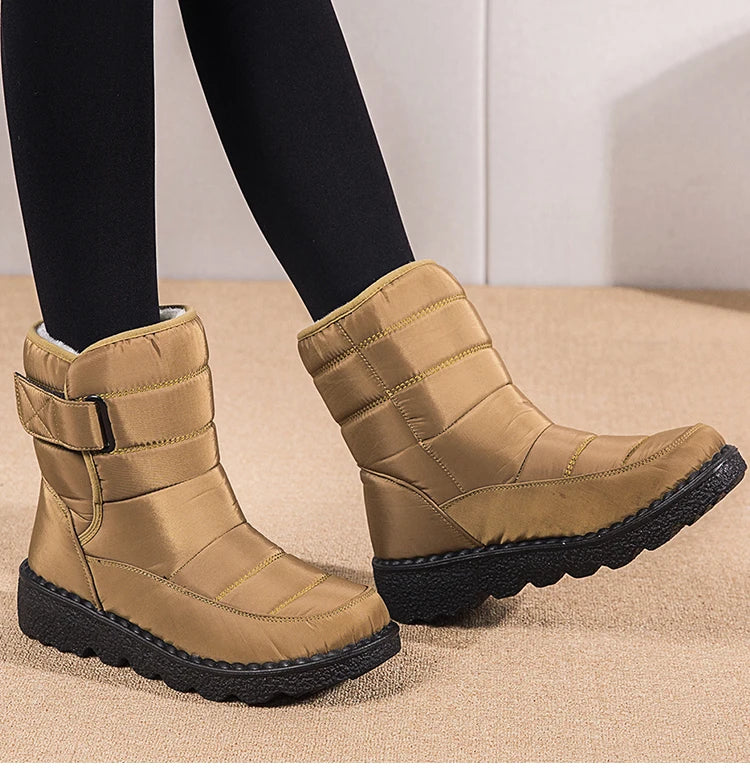 Boots Woman 2025 Winter Boots Women Low Heels Snow Boots With Fur Warm Footwear Winter Shoes Woman Luxury Middle Botas Mujer