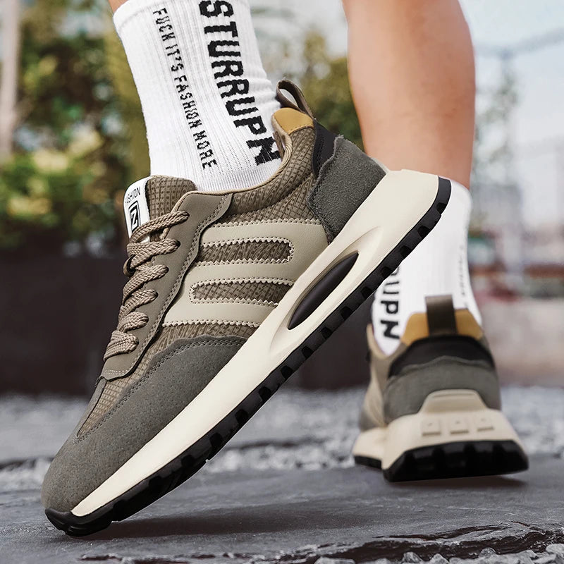 Men's shoes with a high-end feel, 2025 new trendy brand, spring and autumn season, teenage student sports running shoes, stylish