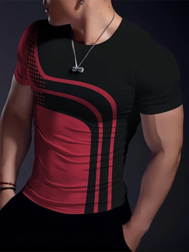 Los Angeles Text Printed Men's Sports T-shirt Summer Daily Casual Men's Short-sleeved Top Outdoor Fashion Men's Fitness T-shirt