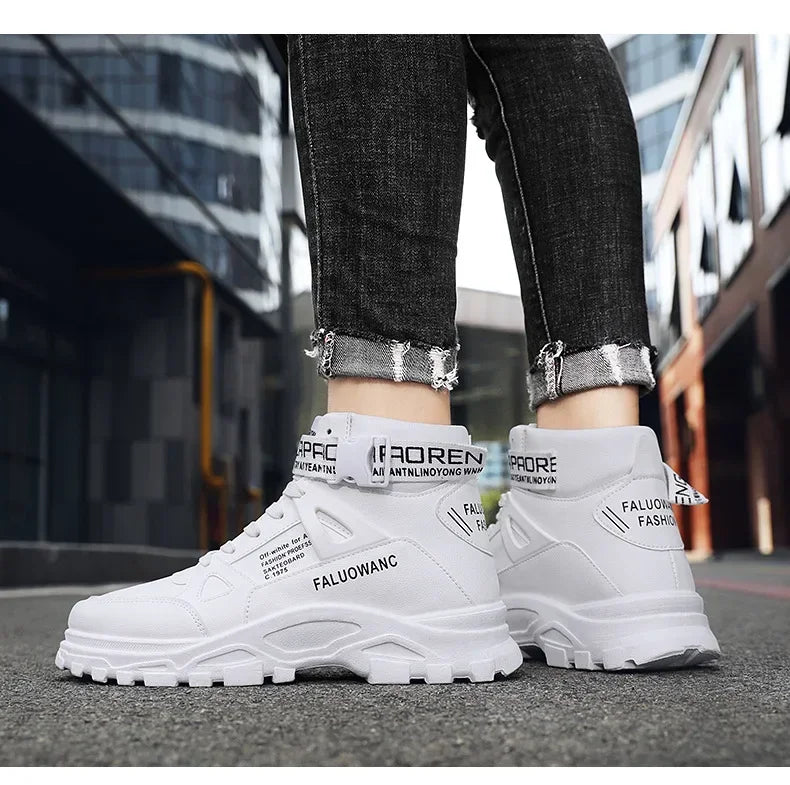 Trendy Men's Short Boots Autumn Winter Fashionable Lightweight Comfortable Anti Slip Flat Shoes Basketball Sports Casual Shoes