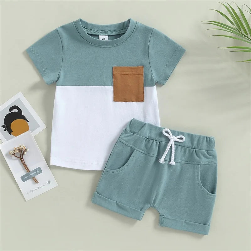 Pudcoco Toddler Boy Summer Clothes Toddler Outfits Short Sleeve T-Shirt and Shorts 2Pcs Little Boy Kids Sets 3-5T