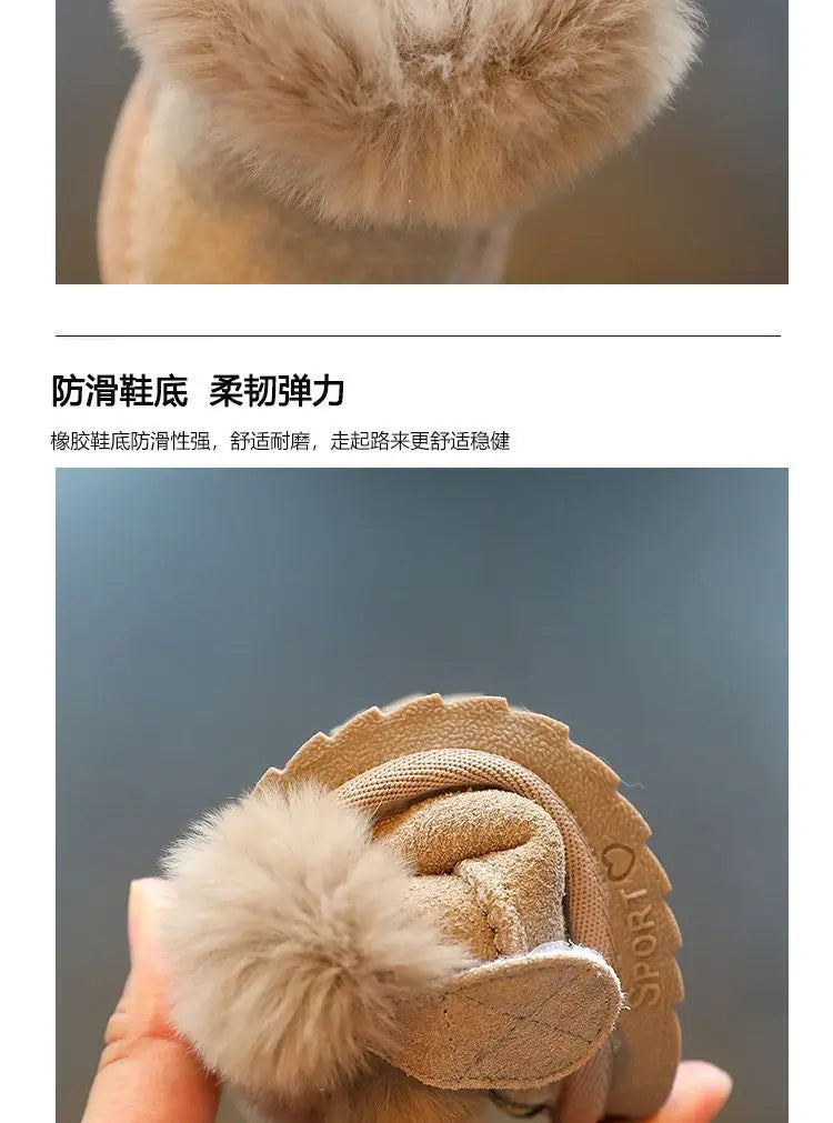 Botas Para Niña Plush Kid Snow Boot Winter Warmth Baby Walking Shoe Thick Boy Girl Cotton Shoe Soft Soled Child Shoe Padded Boot