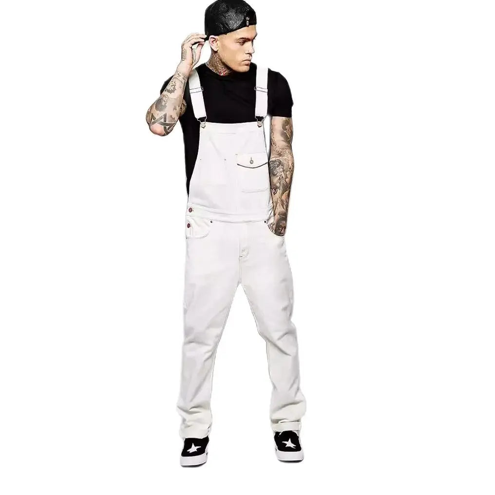 Mens Jeans 2024 Overalls Men Pockets Casual Loose Long Denim Pants Slim Splice Straight Rompers Autumn Plus Size Long Jeans Men