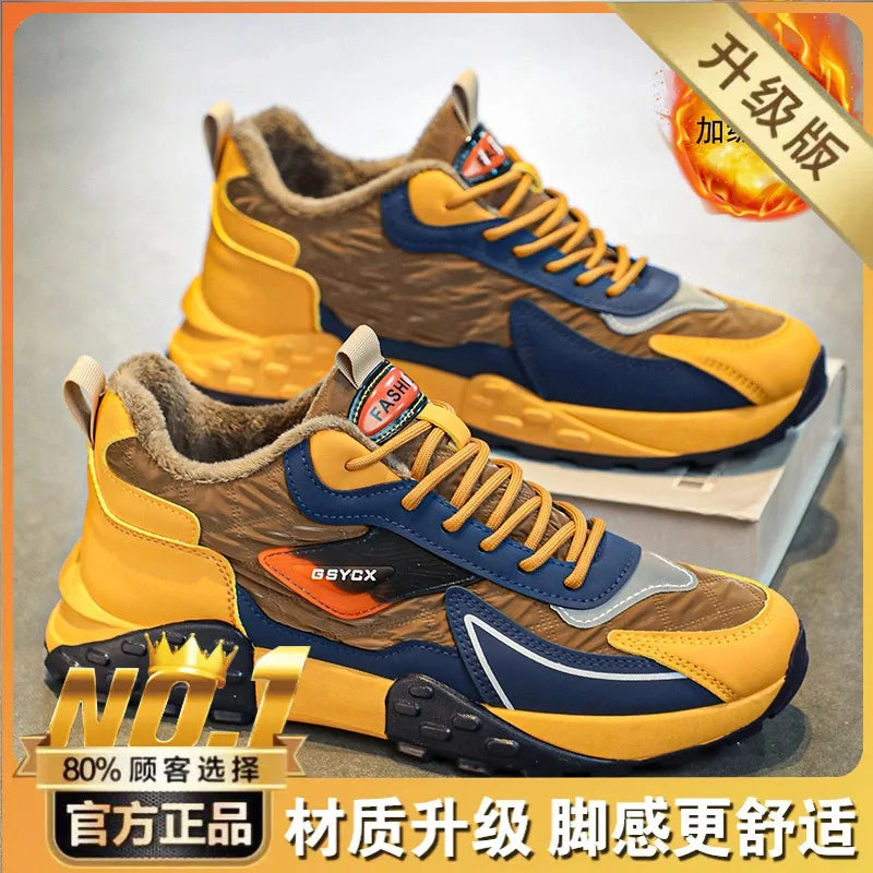 New Sneakers Shoes for Men Luxury Platform Male Sneakers High Quality Casual Running Shoes Winter Plus Size Cotton Man Shoes