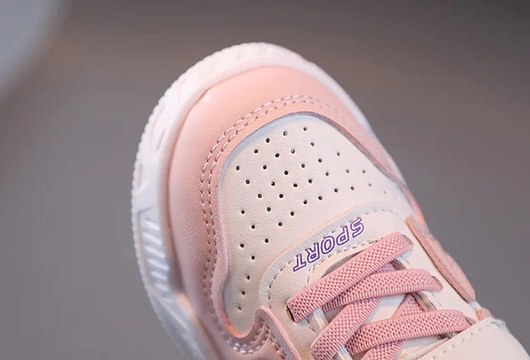 Kids Sports Shoes Children Casual Sneakers Anti Slip Soft Soles Breathable Lightweight Baby Walking Shoes Boys Girls Board Shoes