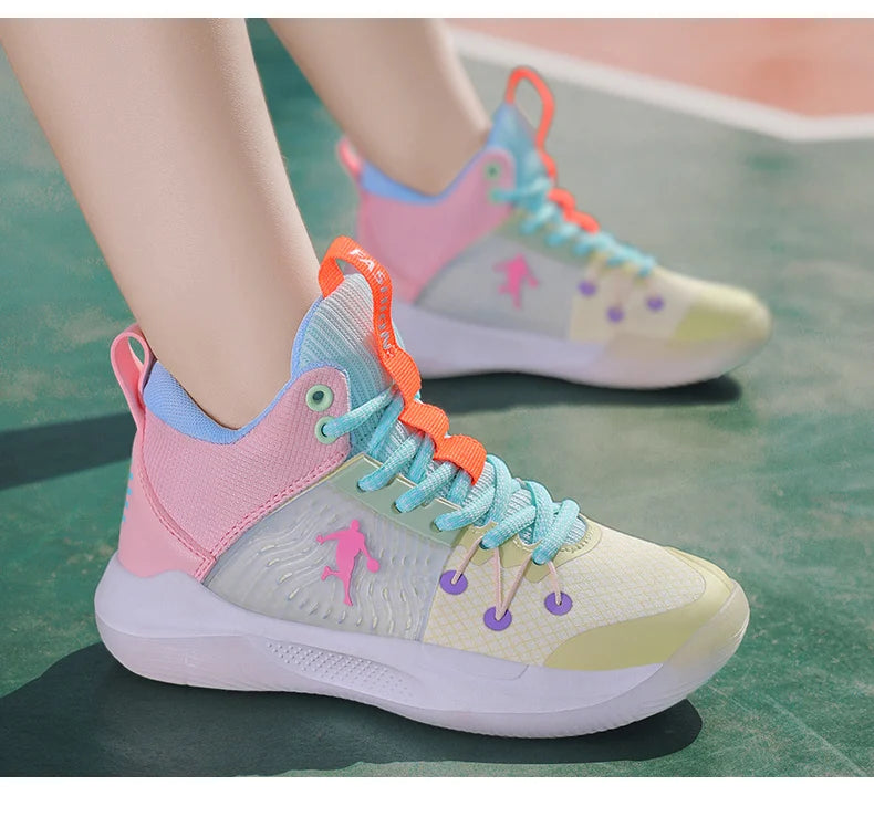 Brand Basketball Shoes For Kids Sneakers Non-Slip Cushion Boys Basketball Sneakers Sports Shoes Comfortable Children's Sneakers