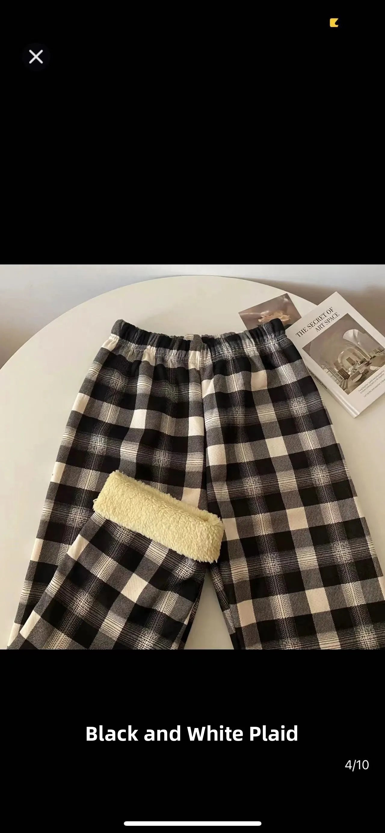 High Waist Straight Leg Pants Women's Autumn Winter Thickened Fleece Lamb Velvet Plaid Pants Loose Wide Leg Casual Trousers