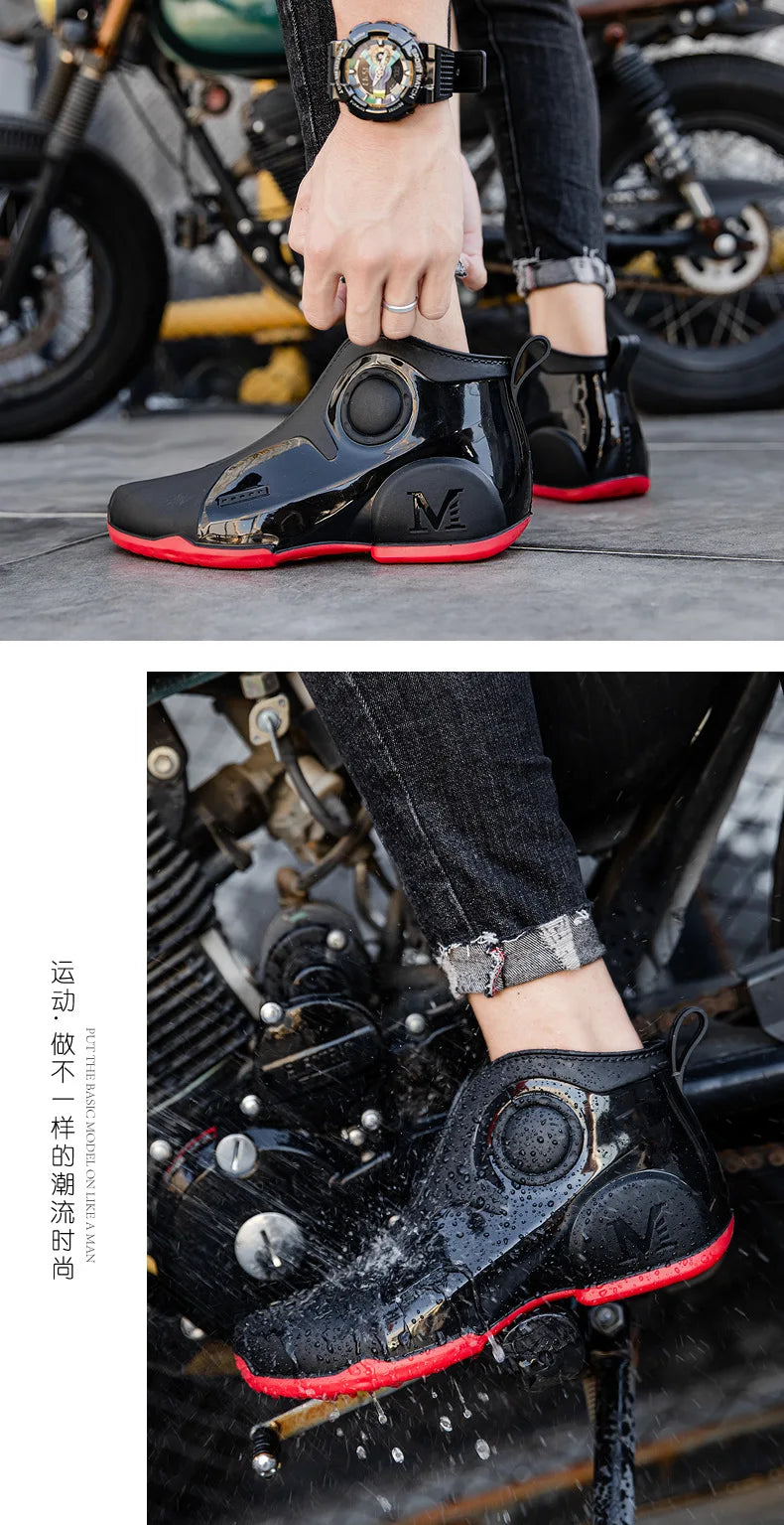 Motorcycle Boots Men Waterproof Riding Off-road Reflective Breathable Comfortable High Quality Wear-resistant Fishing Water Shoe