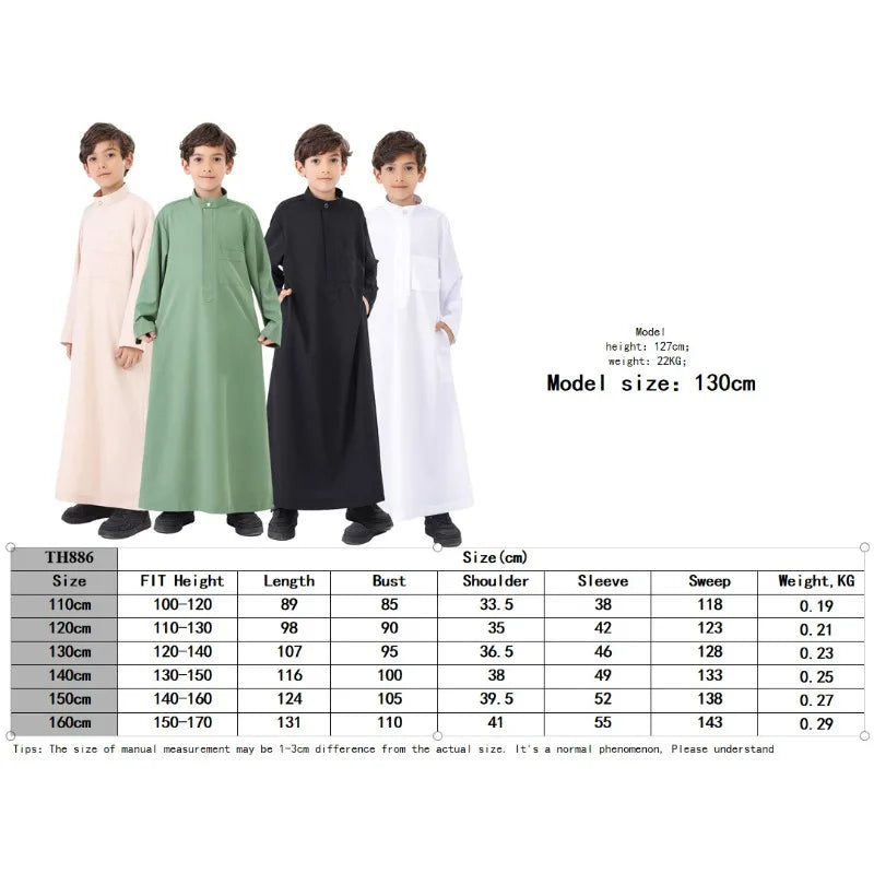 Eid Al Fitr Boys Muslim Clothing Saudi Arabian Robes Children's Prayers Islamic Clothing Children's Dresses Ramadan Robes