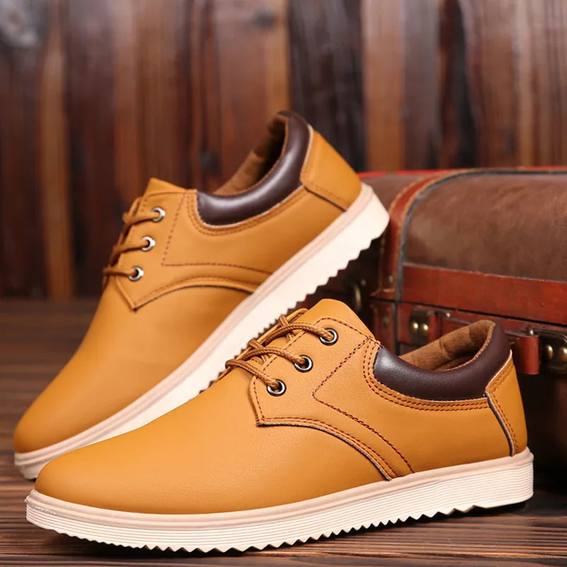 Casual Shoes Men Leather  Men 2023 Summer Brand Comfortable Flat Shoes for Men Trendy Sneaker Men Lace Up Oxfords Shoes