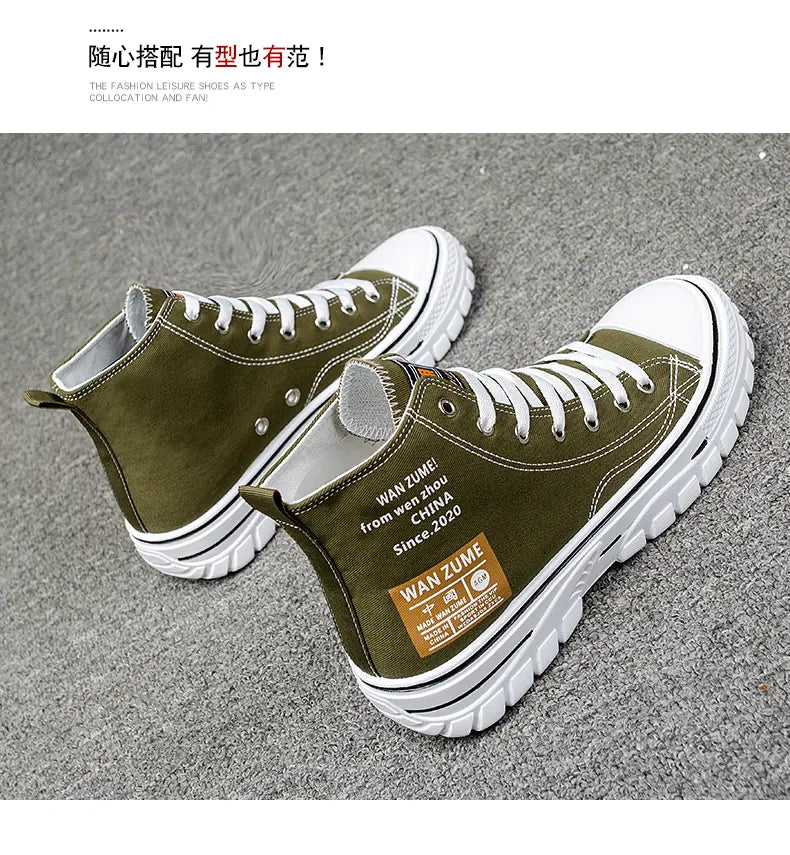 Classic Vulcanized Casual Canvas Platform Shoes Women Men High Top Sneakers  Fashion Breathable Comfortable Sport Korean
