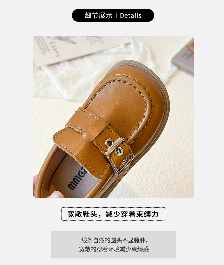 Kids Leather Shoes Autumn 2025 New Korean Edition Girls' Princess Shoes Little Girls' Baby Soft soled Casual Shoes Size 21-30