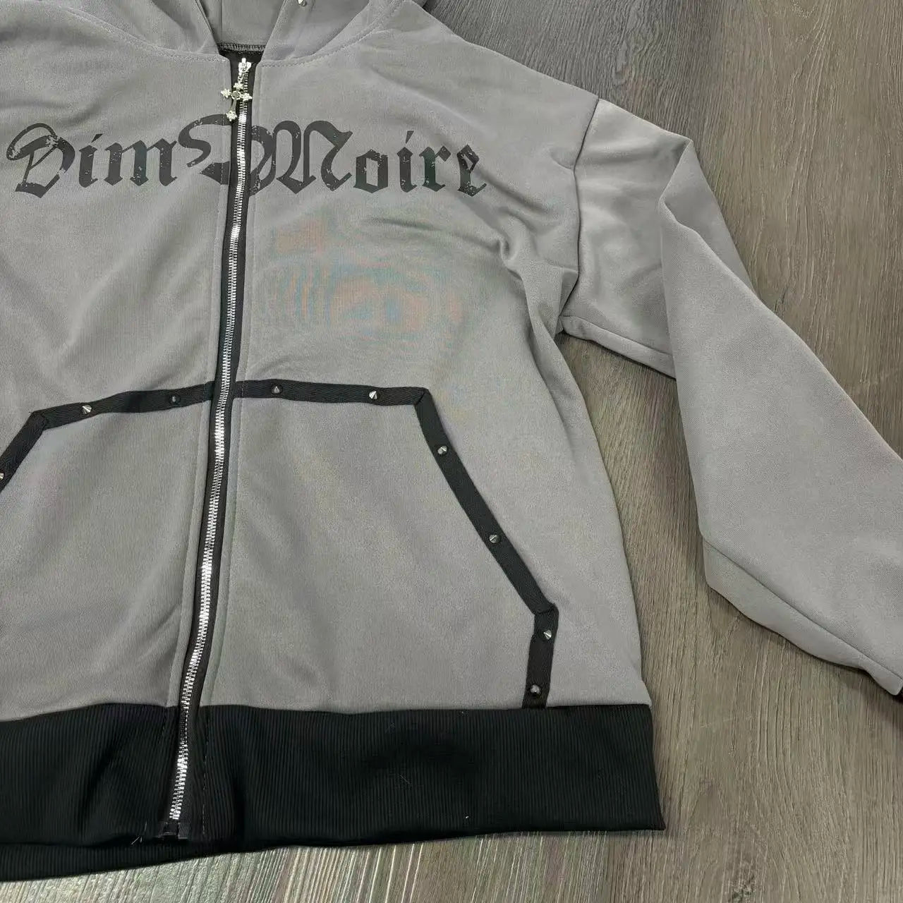 Punk Rivet Gothic Printed Hoodies Women Subculture American Vintage Jackets and Coats Outwear Chic Retro Harajuku Japanese Tops